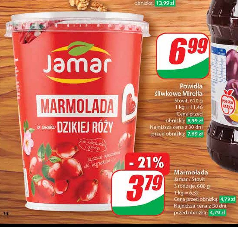 Marmolada o smaku dzikiej róży Jamar promocja w Dino