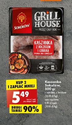 Kaszanka z boczkiem i cebulką Sokołów grill house promocja