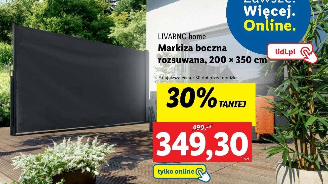 Markiza boczna rozsuwana 200 x 350 cm LIVARNO HOME promocja w Lidl