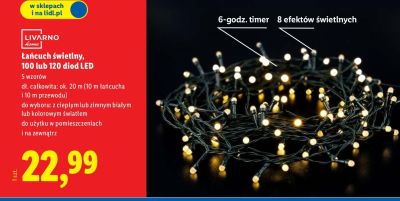 Łańcuch świetlny 100 / 120 diod LED  promocja w Lidl