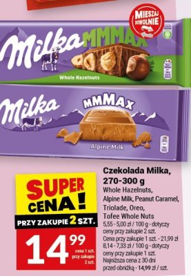 Czekolada Milka, 270-300 g promocja w Twój Market