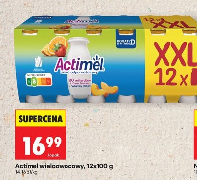 Jogurt Actimel wieloowocowy, 12x100 g promocja w Biedronka