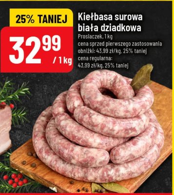 Kiełbasa surowa biała dziadkowa Prosiaczek promocja w POLOmarket
