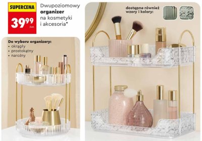 Dwupoziomowy organizer na kosmetyki i akcesoria promocja w Biedronka