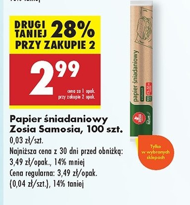 Papier śniadaniowy Zosia samosia promocja