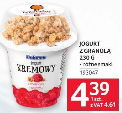Jogurt z granolą JOGURT Z GRANOLĄ 230 g 193047 promocja w Selgros