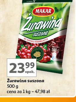 Żurawina suszona Makar promocja w Auchan