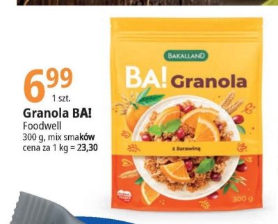 Granola z żurawiną Bakalland ba! promocja