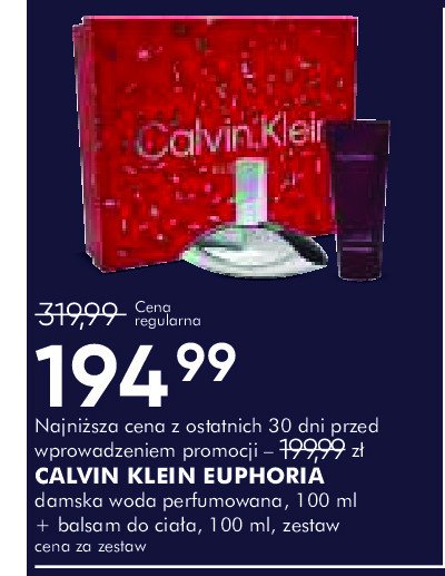 Zestaw w pudełku: woda perfumowana 100 ml + balsam do ciała 100 ml Calvin klein euphoria woman promocja w Super-Pharm