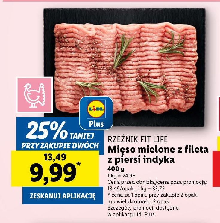 Mięso mielone z piersi indyka Rzeźnik codzienna dostawa fit life promocja w Lidl