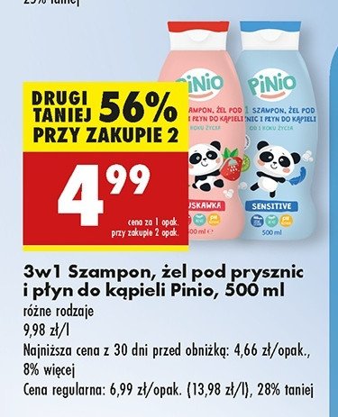 Szampon żel i płyn do kąpieli radosna truskawka Pinio promocja