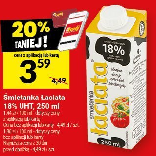 Śmietanka Łaciate 18% UHT 250 ml promocja w Twój Market