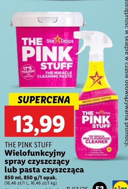 Spray do czyszczenia kabiny prysznicowej THE PINK STUFF promocja