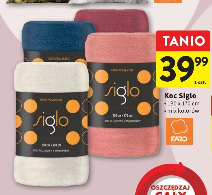 Koc siglo 130 x 170 cm granatowy Faro promocja