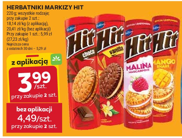 Ciastka waniliowe Hit Hit bahlsen promocja w Stokrotka