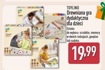 Drewniana gra dydaktyczna dla dzieci TOYLINO promocja w Aldi