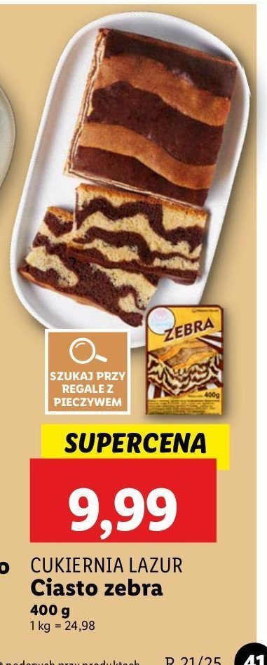 Ciasto zebra CUKIERNIA LAZUR promocja
