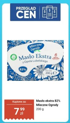 Masło ekstra 82% Mleczne Ogrody z Opola Lubelskiego promocja w Dino