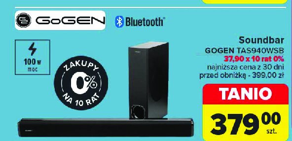 Soundbar tas940wsb Gogen promocja