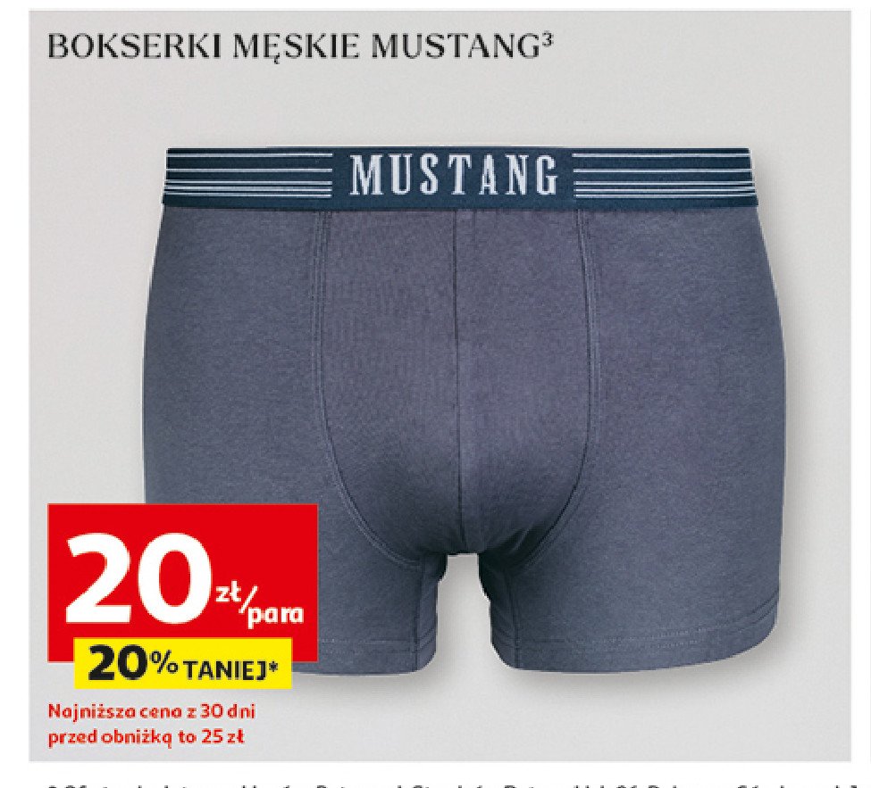 Bokserki męskie Mustang promocja w Auchan