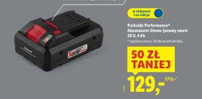 Akumulator litowo-jonowy smart 20 V, 4 Ah promocja w Lidl