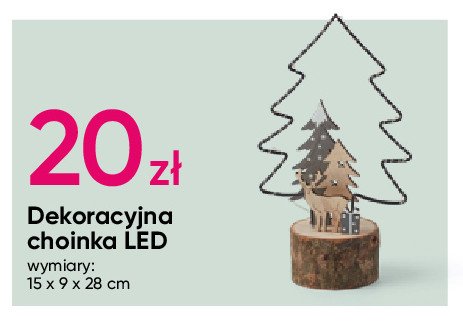 Choinka led 15 x 9 x 28 cm promocja w Pepco