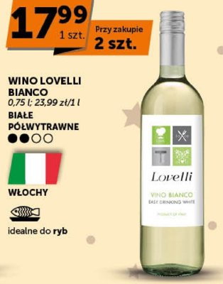 Wino Lovelli Bianco białe półwytrawne promocja w Groszek