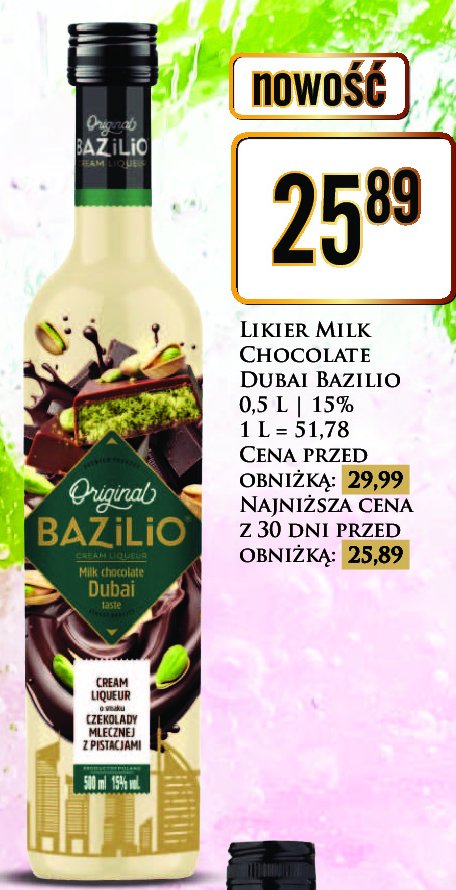 Likier Bazilio dubai taste promocja w Dino