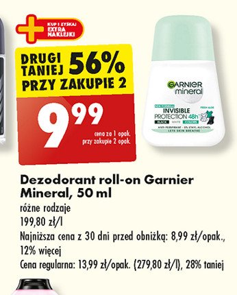 Dezodorant invisible protection Garnier mineral promocja