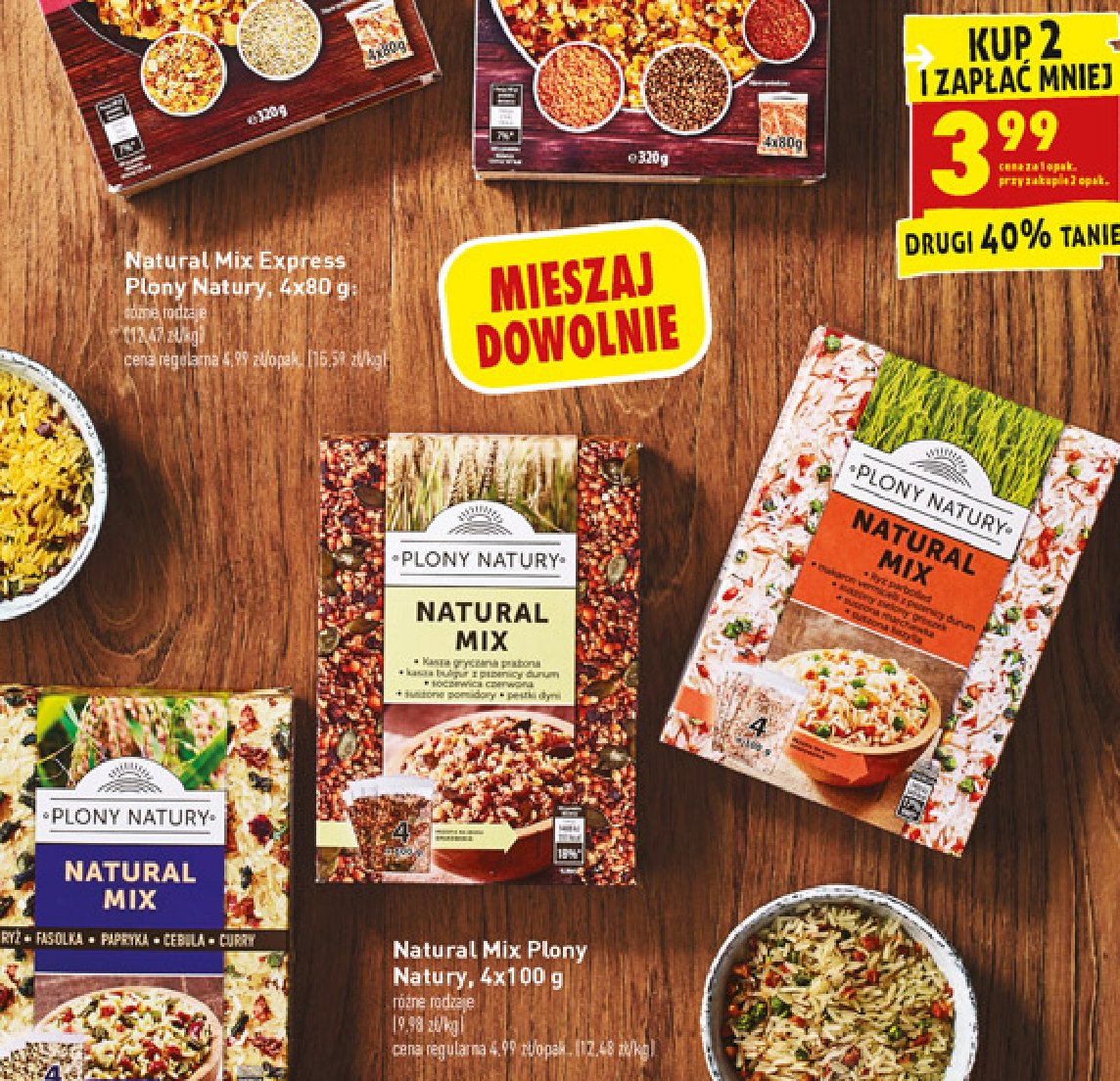 Natutral mix ryż fasolka papruka cebula curry Plony natury promocja