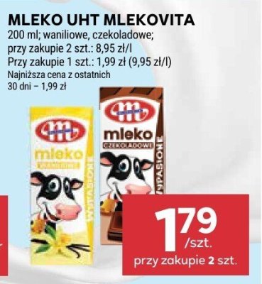 Mleko UHT Mlekovita waniliowe, czekoladowe promocja w Stokrotka
