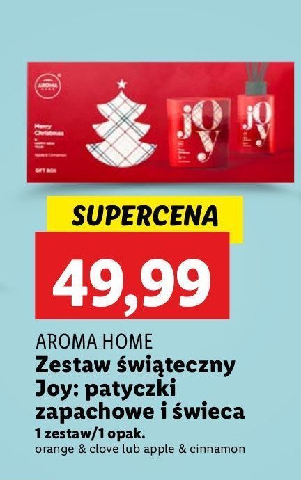 Zestaw prezentowy joy: dyfuzor zapachowy 100 ml + świeca Aroma home & dorota promocja