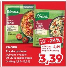 Spaghetti 4 sery z mozarell膮 Knorr fix promocja