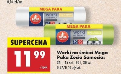 Worki na 艣mieci 35 l waniliowe Zosia samosia promocja