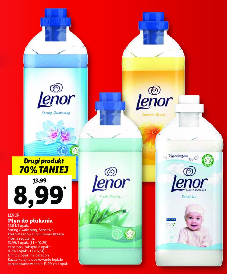 Płyn do płukania fresh meadow Lenor promocja