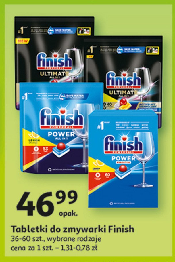Tabletki do zmywarek lemon Finish power essential promocja