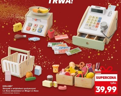 Skrzynki z artykułami spożywczymi KIDLAND - Kasa drewniana promocja w Kaufland
