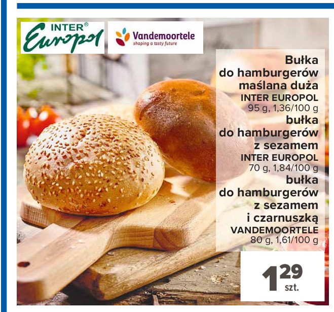 Bułki do hamburgerów z sezamem Inter europol promocja