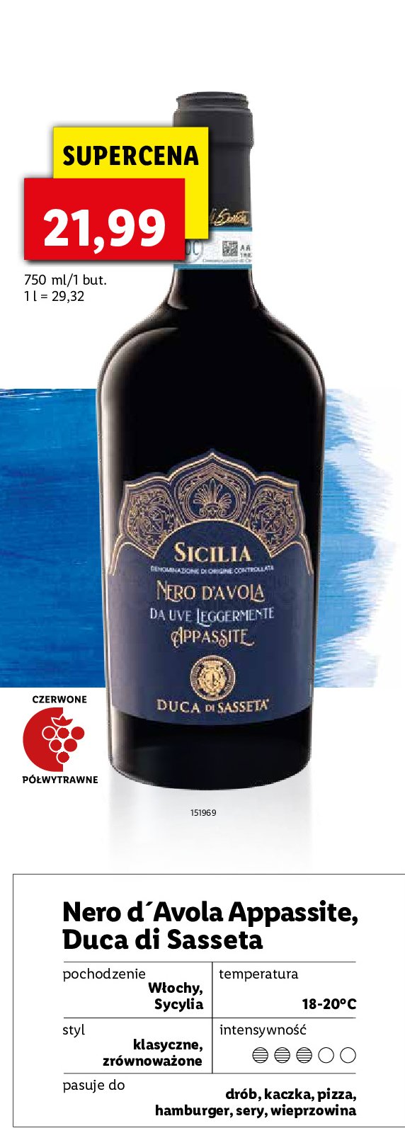 Wino Duca di sasseta nero d'avola appassite promocja
