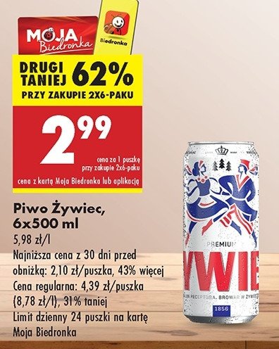 Piwo Żywiec jasne pełne promocja w Biedronka