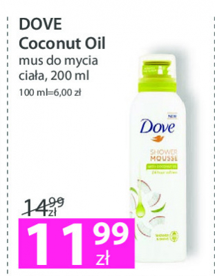 Mus do mycia ciała z olejkiem kokosowym Dove shower mousse promocja