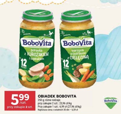 Obiadek BoboVita Potrawka z kurczakiem i szpinakiem 250g promocja w Stokrotka