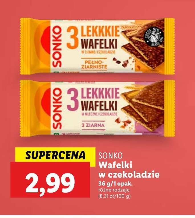 Wafelki 3 ziarna Sonko lekkkie wafelki promocja