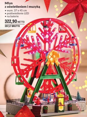 Młyn z oświetleniem i muzyką promocja w Makro