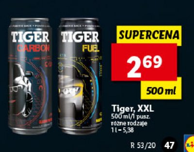 Napój carbon Tiger energy drink promocja
