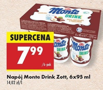 Nap贸j mleczno-czekoladowy Zott monte drink promocja