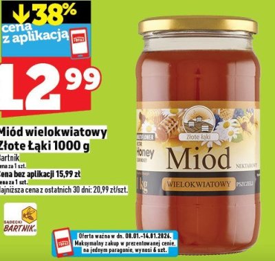 Miód wielokwiatowy Złote Łąki 1000 g promocja w TOPAZ