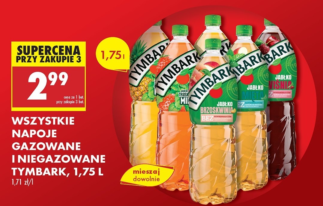 Napój jabłko-mięta Tymbark promocja w Biedronka