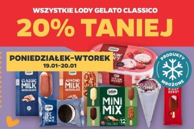 Wszystkie lody Gelato Classico -20% promocja w Netto