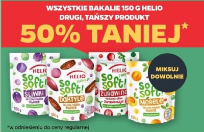 Bakalie Helio 50% taniej - drugi, tańszy produkt 150 g promocja w Netto